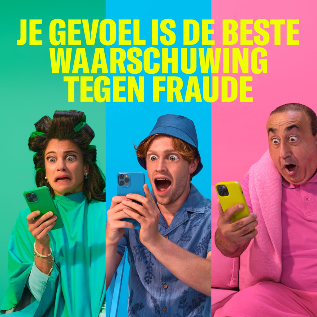 Visual fraudecampagne 'je gevoel is de beste waarschuwing tegen fraude'
