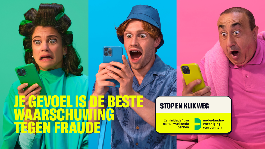 Visual fraudecampagne 'je gevoel is de beste waarschuwing tegen fraude'